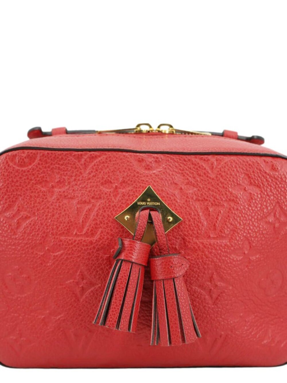 Louis Vuitton Saintonge Monogram Empreinte Leather Crossbody Bag Red - Picture 3 of 13